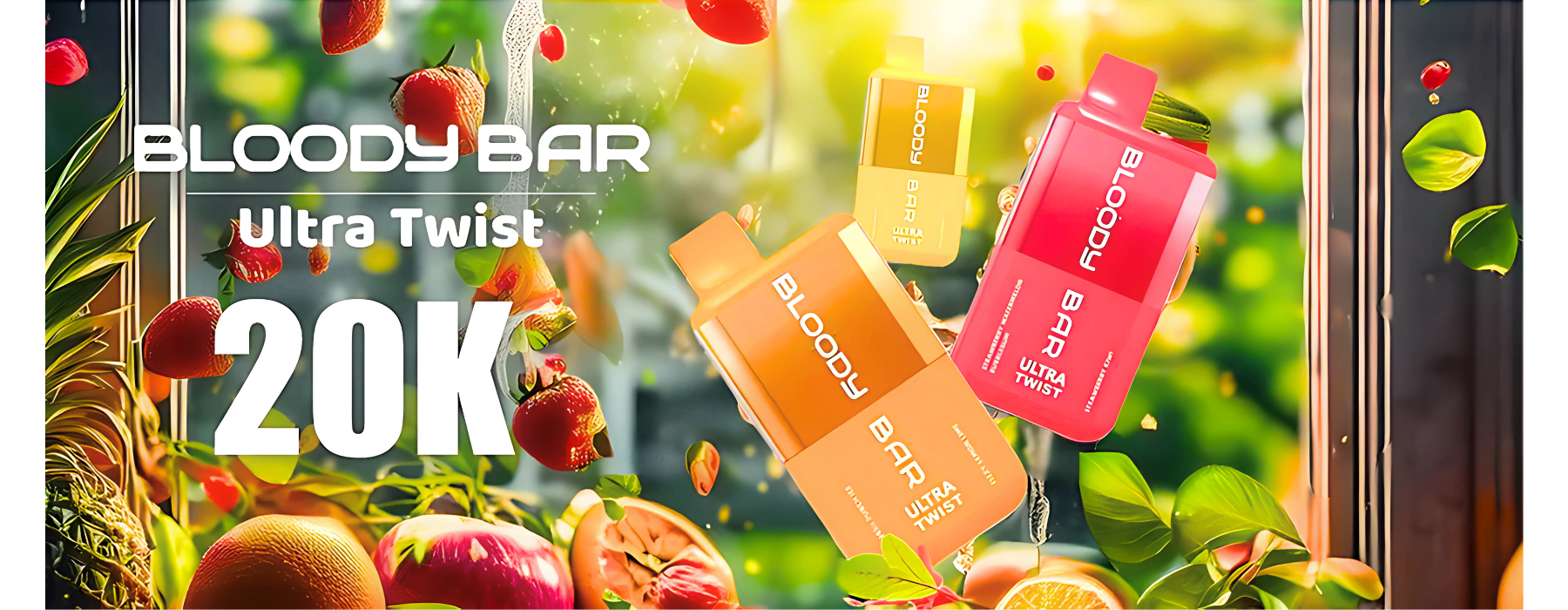 Bloody Bar Pod Twist 20K Vape Kit with dual tanks, touchscreen control, high-capacity battery, and prefilled nicotine salt pods for smooth vaping experience